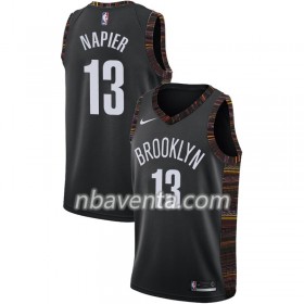 Camiseta Hombre Brooklyn Nets Shabazz Napier 13 2018-19 Nike City Edition Negro Swingman
